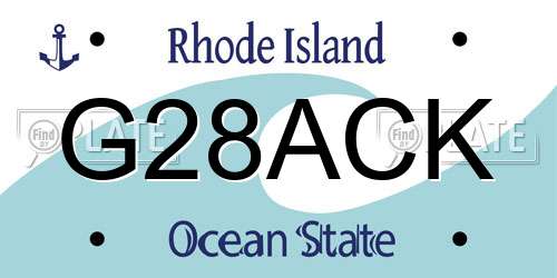 G28ACK Rhode Island License Plate
