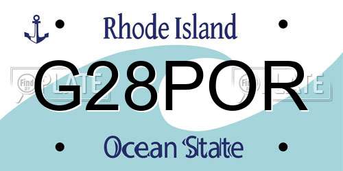 G28POR Rhode Island License Plate