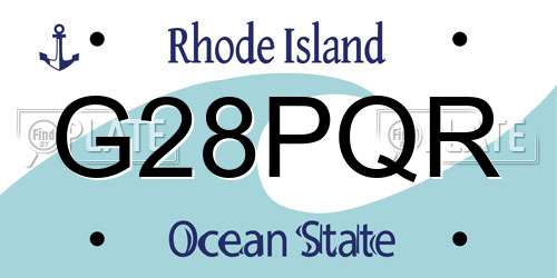 G28PQR Rhode Island License Plate