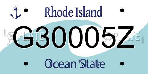 G30005Z Rhode Island License Plate