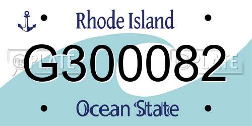 G300082 Rhode Island License Plate