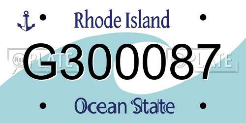 G300087 Rhode Island License Plate