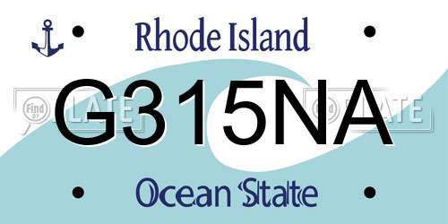 G315NA Rhode Island License Plate