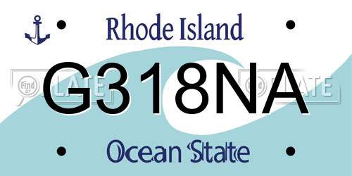 G318NA Rhode Island License Plate