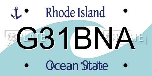 G31BNA Rhode Island License Plate