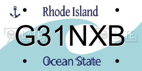 G31NXB Rhode Island License Plate