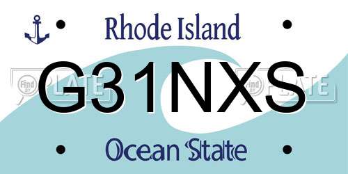 G31NXS Rhode Island License Plate