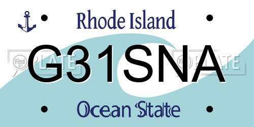 G31SNA Rhode Island License Plate