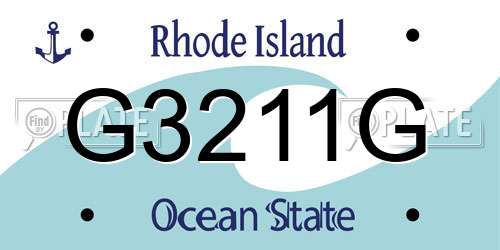 G3211G Rhode Island License Plate