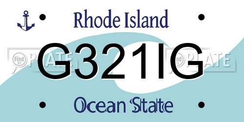G321IG Rhode Island License Plate