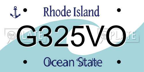 G325VO Rhode Island License Plate