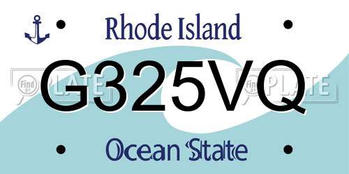G325VQ Rhode Island License Plate