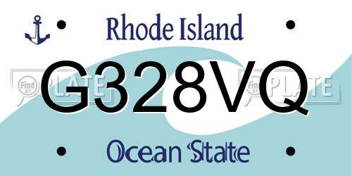 G328VQ Rhode Island License Plate