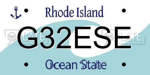 G32ESE Rhode Island License Plate
