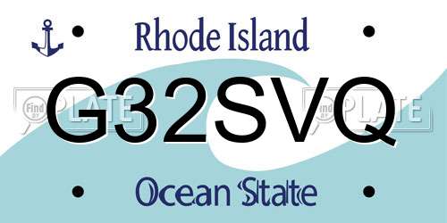 G32SVQ Rhode Island License Plate