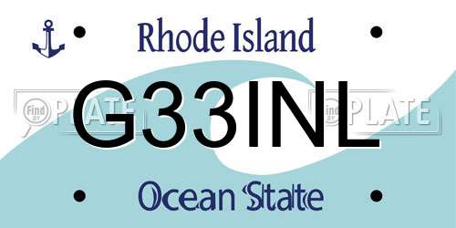 G33INL Rhode Island License Plate