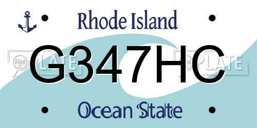 G347HC Rhode Island License Plate