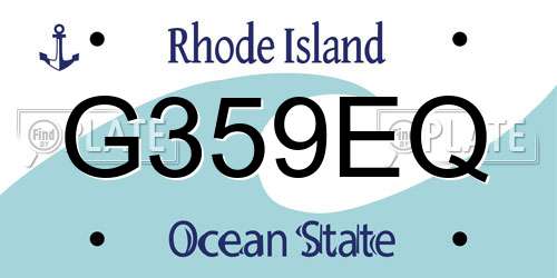 G359EQ Rhode Island License Plate