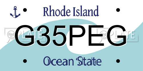 G35PEG Rhode Island License Plate