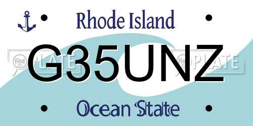 G35UNZ Rhode Island License Plate