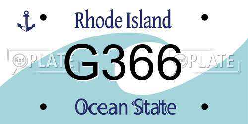 G366 Rhode Island License Plate
