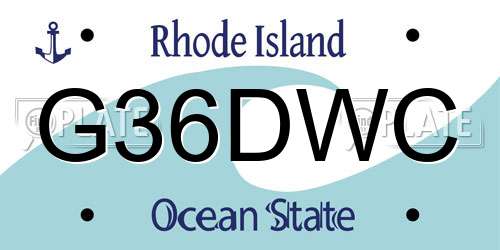 G36DWC Rhode Island License Plate