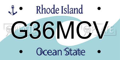 G36MCV Rhode Island License Plate