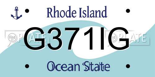G371IG Rhode Island License Plate
