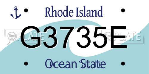 G3735E Rhode Island License Plate