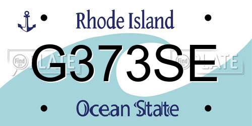 G373SE Rhode Island License Plate
