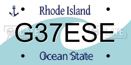 G37ESE Rhode Island License Plate