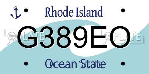 G389EO Rhode Island License Plate