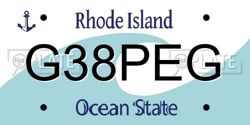 G38PEG Rhode Island License Plate
