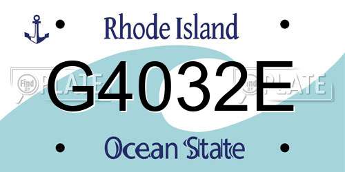 G4032E Rhode Island License Plate