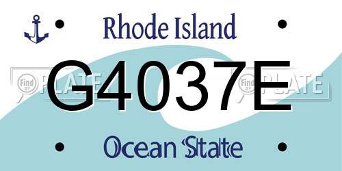 G4037E Rhode Island License Plate