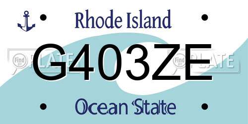 G403ZE Rhode Island License Plate