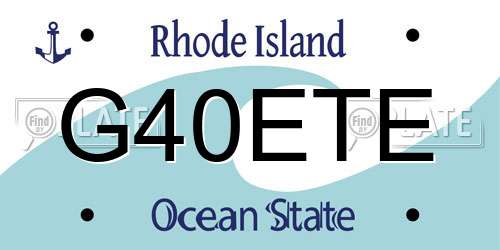 G40ETE Rhode Island License Plate