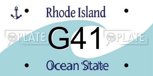 G41 Rhode Island License Plate