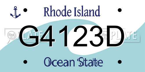 G4123D Rhode Island License Plate