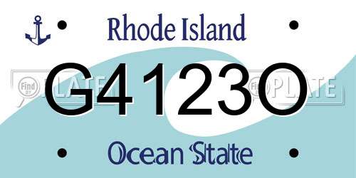 G4123O Rhode Island License Plate