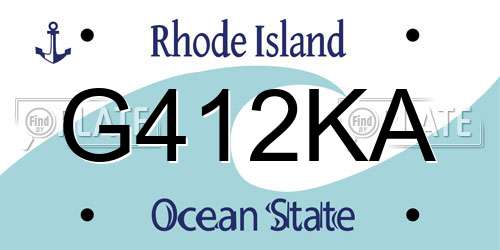G412KA Rhode Island License Plate
