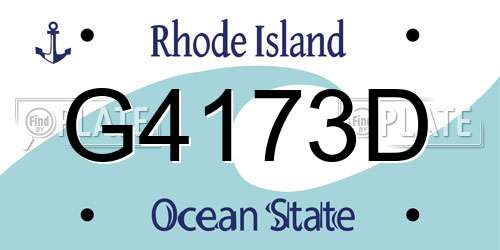 G4173D Rhode Island License Plate