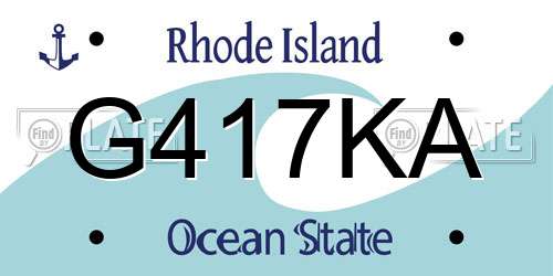 G417KA Rhode Island License Plate