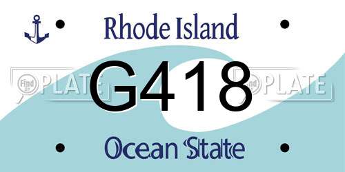 G418 Rhode Island License Plate