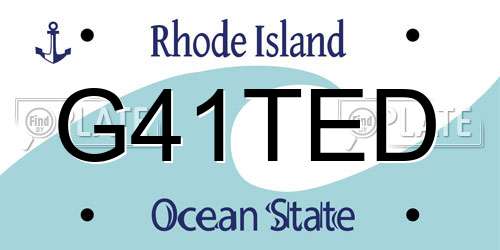 G41TED Rhode Island License Plate