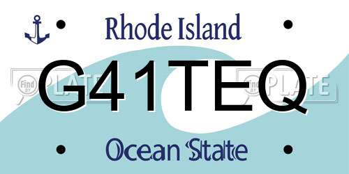 G41TEQ Rhode Island License Plate