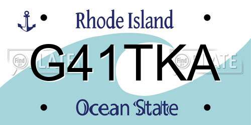 G41TKA Rhode Island License Plate