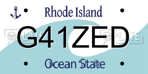 G41ZED Rhode Island License Plate