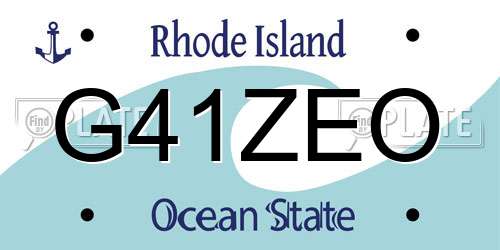 G41ZEO Rhode Island License Plate