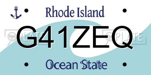 G41ZEQ Rhode Island License Plate